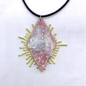 Celestial Sun Burst Polymer Clay Necklace